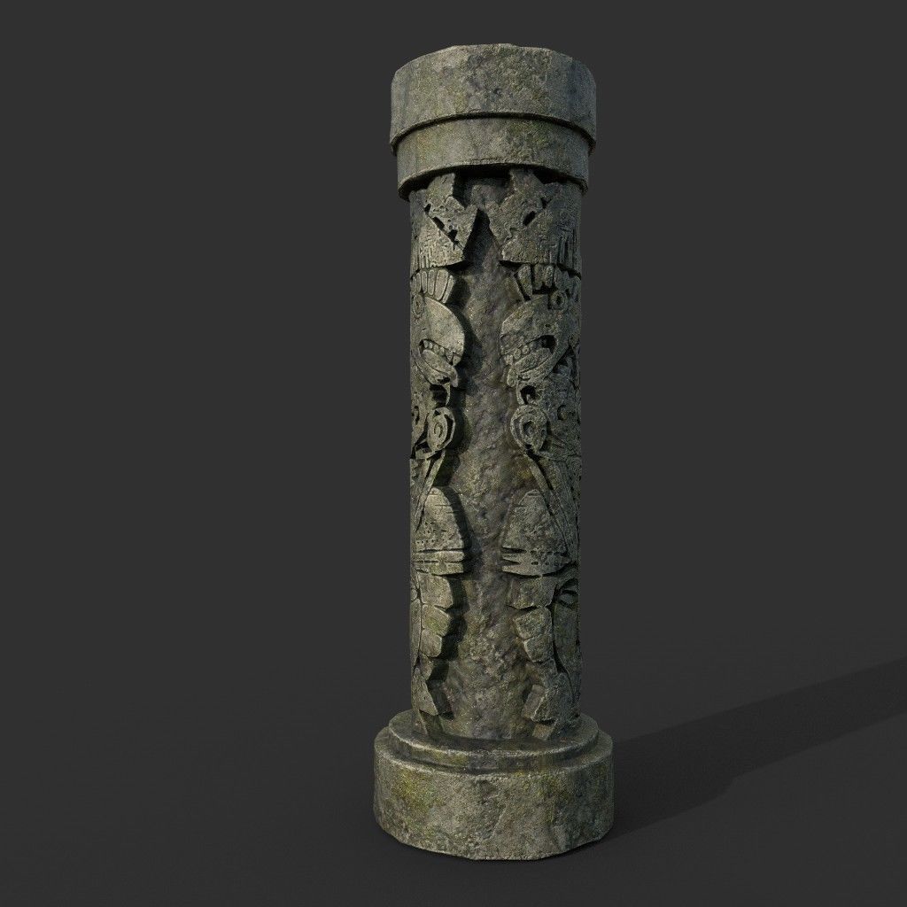 Low poly Mayan Inca Ruin Temple Modular Pack Low-poly 3D model_10