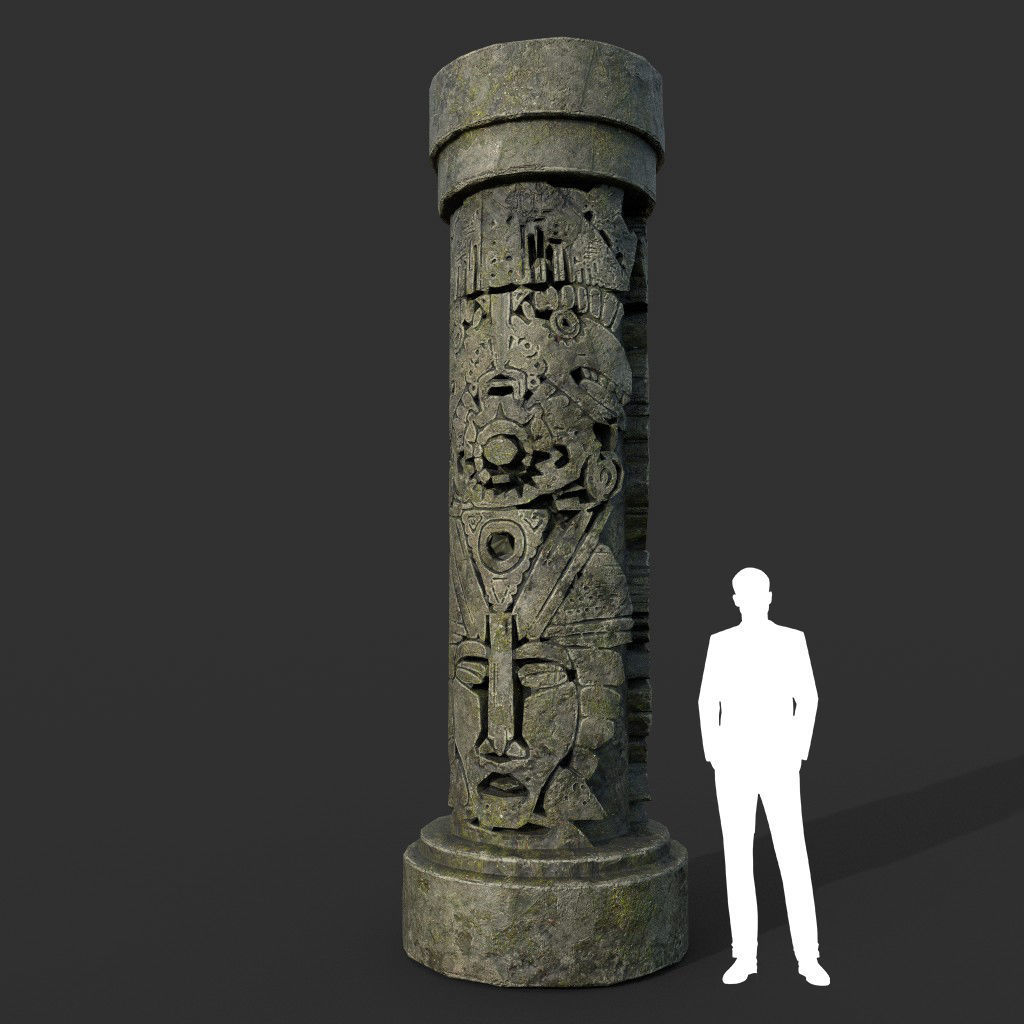 Low poly Mayan Inca Ruin Temple Modular Pack Low-poly 3D model_9