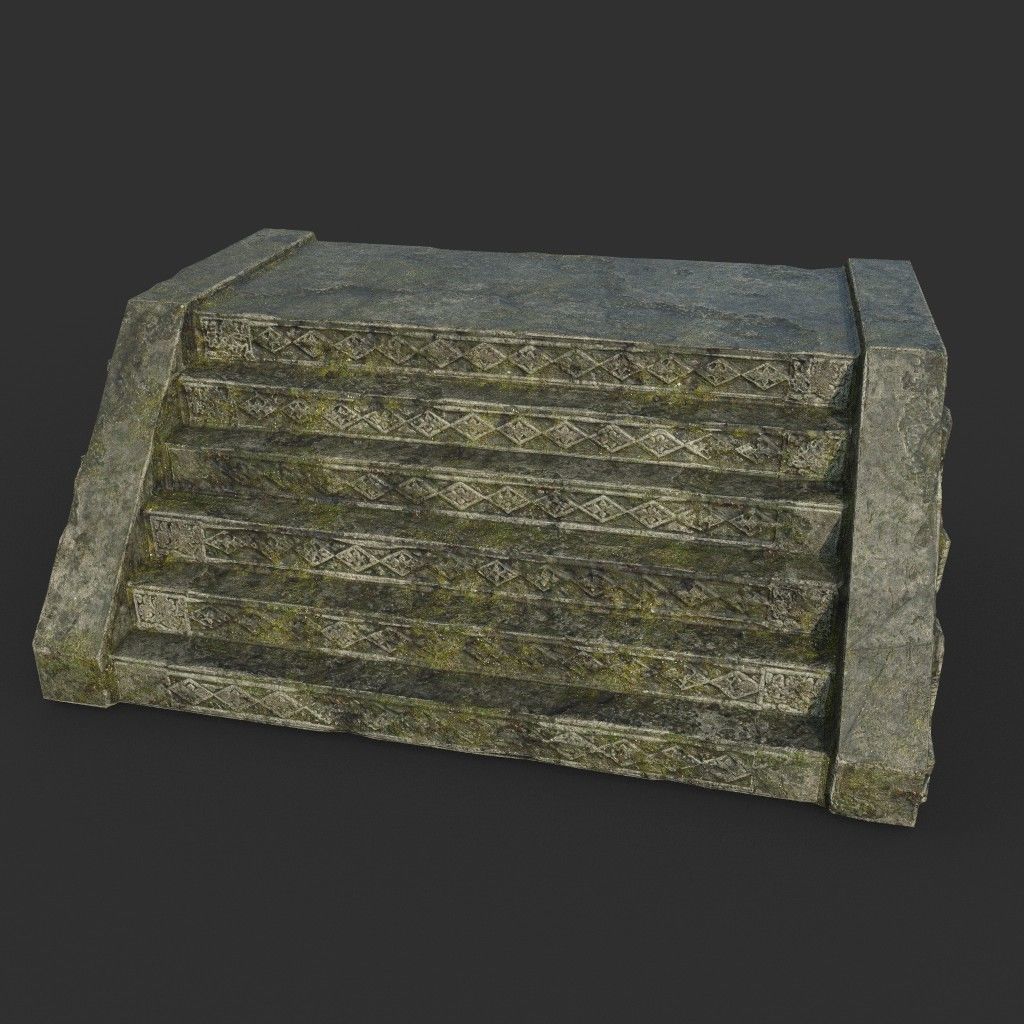 Low poly Mayan Inca Ruin Temple Modular Pack Low-poly 3D model_34