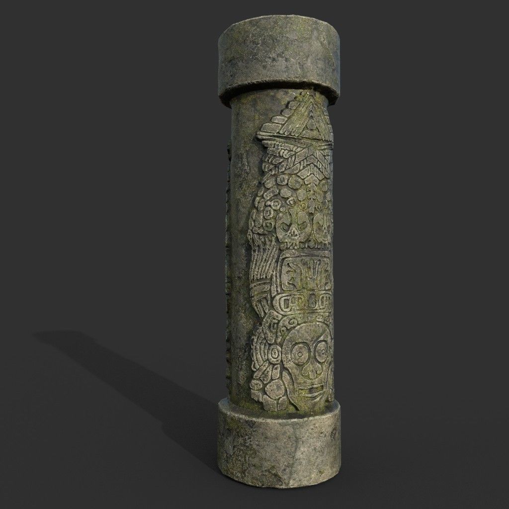 Low poly Mayan Inca Ruin Temple Modular Pack Low-poly 3D model_27