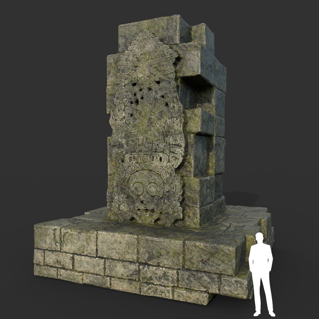 Low poly Mayan Inca Ruin Temple Modular Pack Low-poly 3D model_21