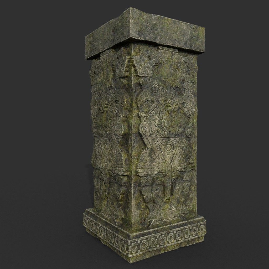 Low poly Mayan Inca Ruin Temple Modular Pack Low-poly 3D model_30