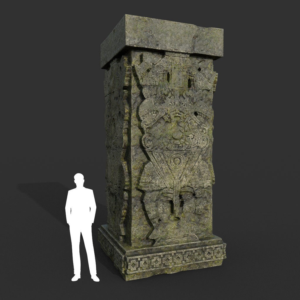 Low poly Mayan Inca Ruin Temple Modular Pack Low-poly 3D model_29