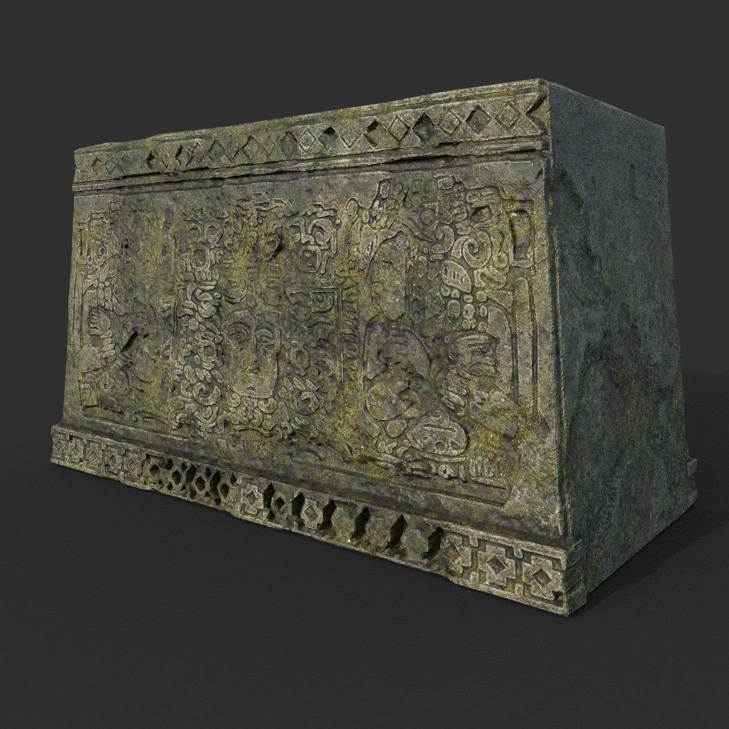 Low poly Mayan Inca Ruin Temple Modular Pack Low-poly 3D model_19