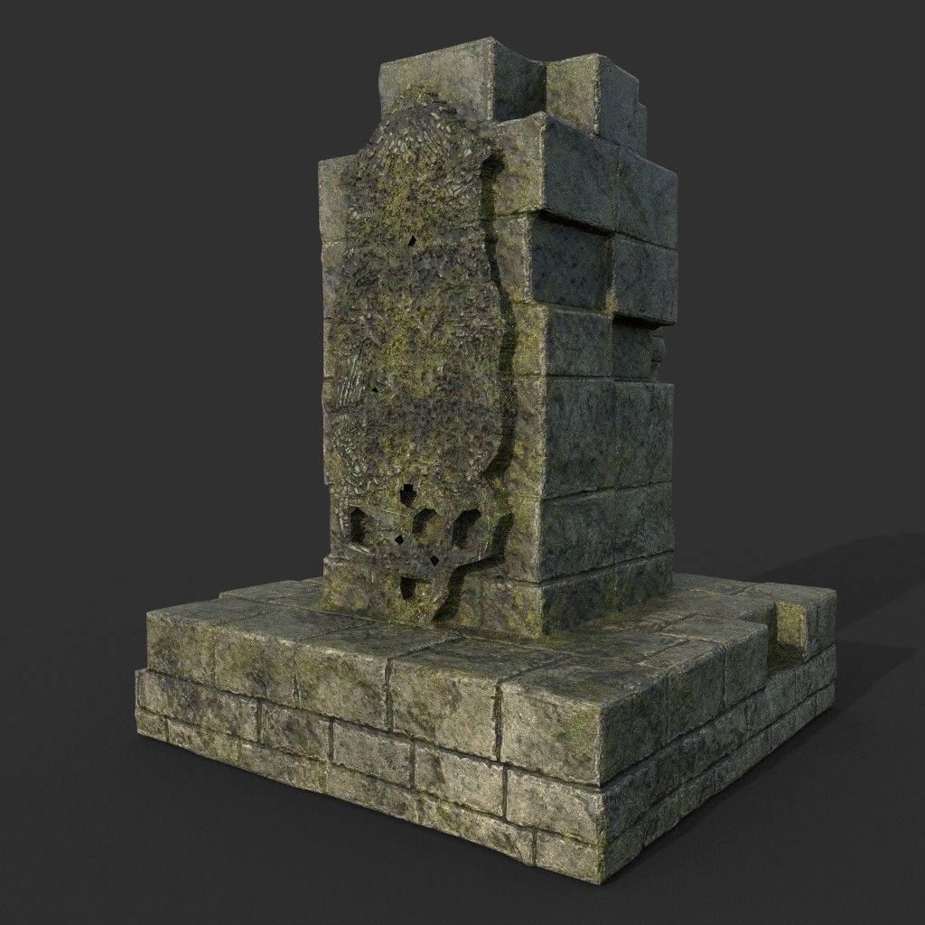 Low poly Mayan Inca Ruin Temple Modular Pack Low-poly 3D model_23