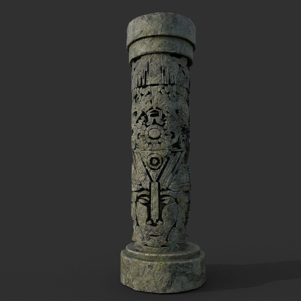 Low poly Mayan Inca Ruin Temple Modular Pack Low-poly 3D model_11