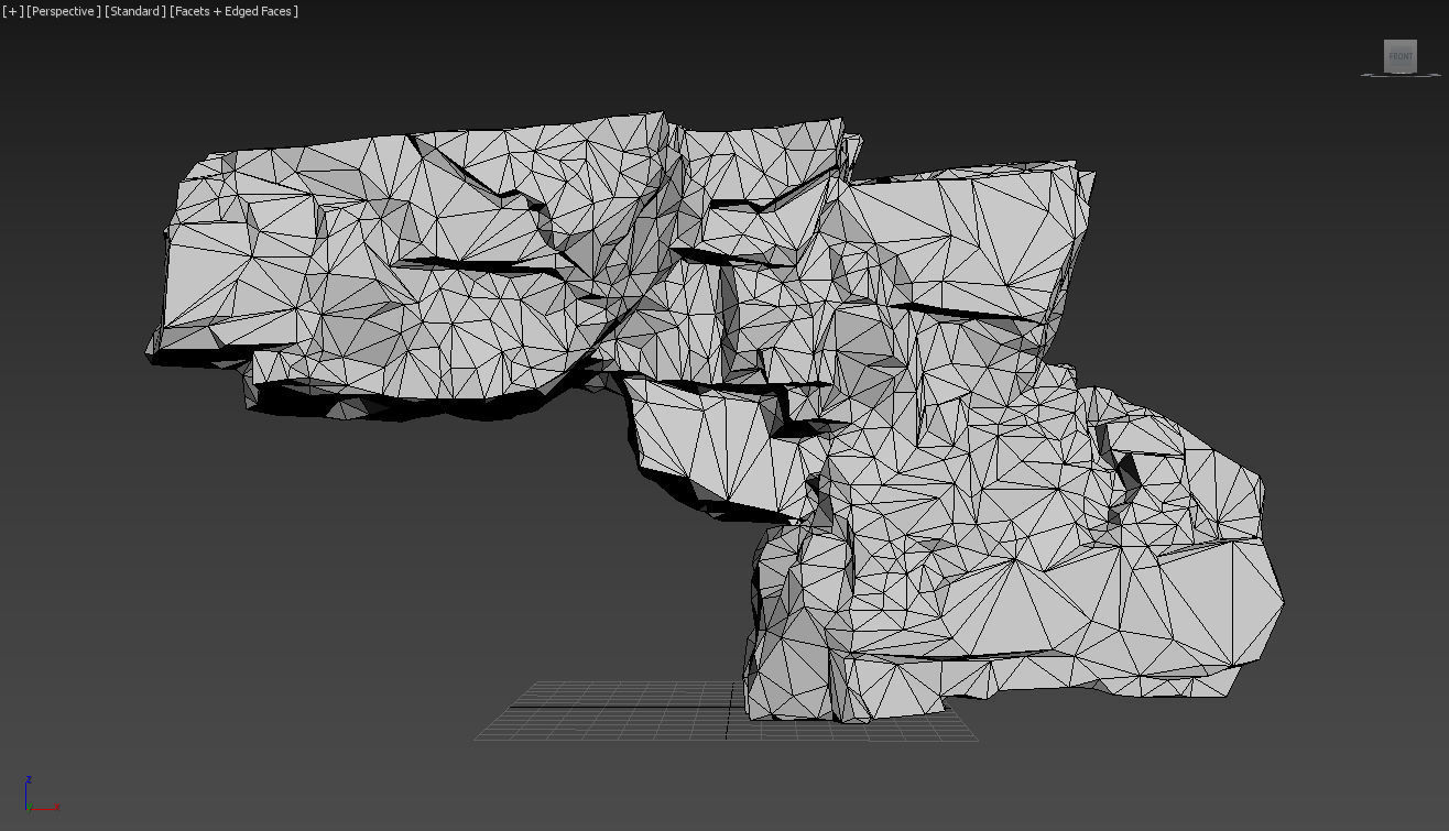 Low poly Gray Granite Rock Pack 200101 Low-poly 3D model_21