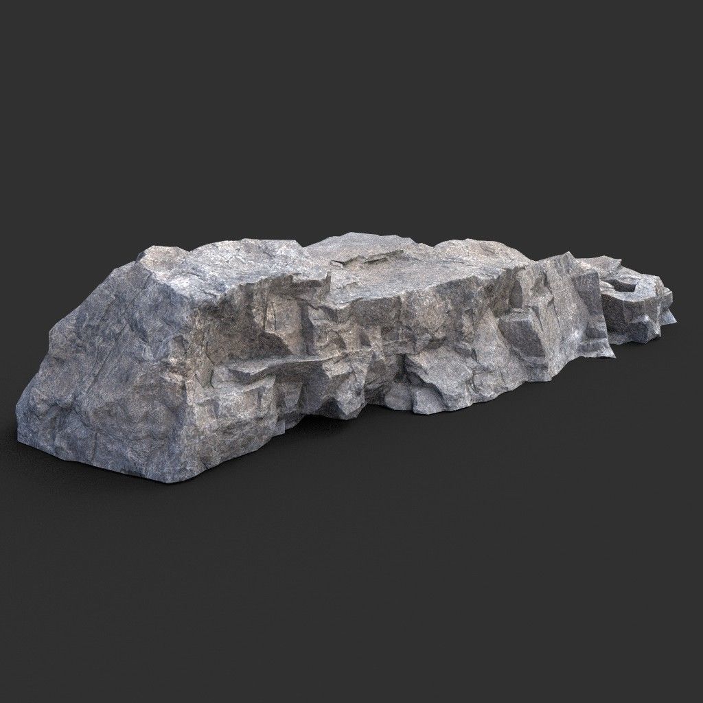 Low poly Gray Granite Rock Pack 200101 Low-poly 3D model_39