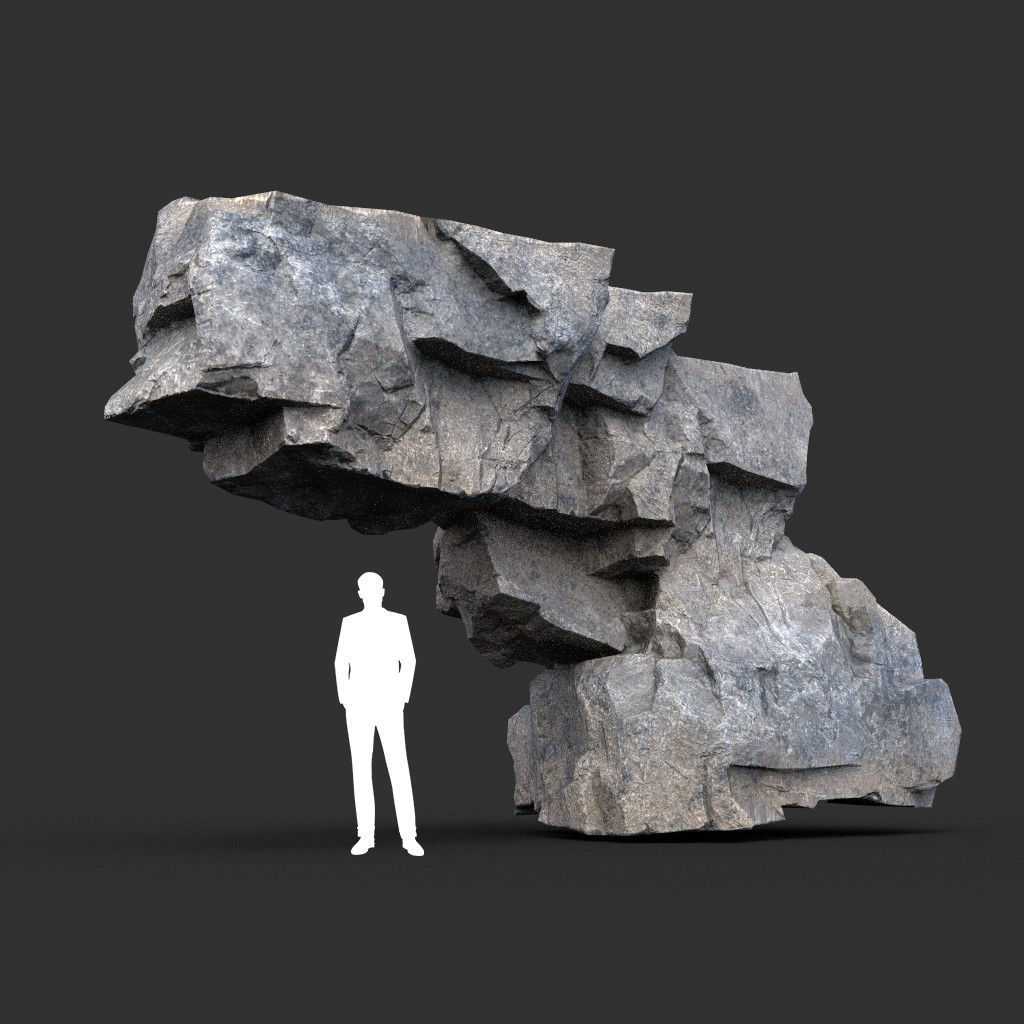 Low poly Gray Granite Rock Pack 200101 Low-poly 3D model_18