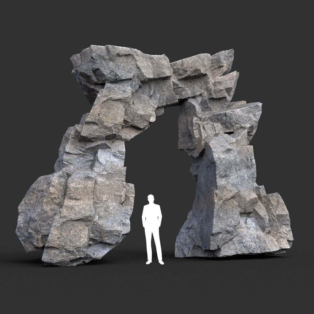 Low poly Gray Granite Rock Pack 200101 Low-poly 3D model_26