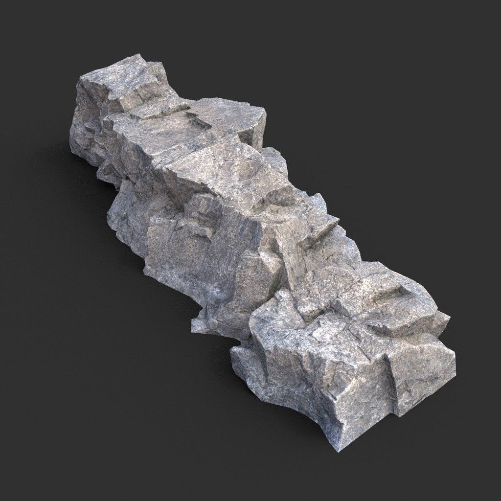 Low poly Gray Granite Rock Pack 200101 Low-poly 3D model_40