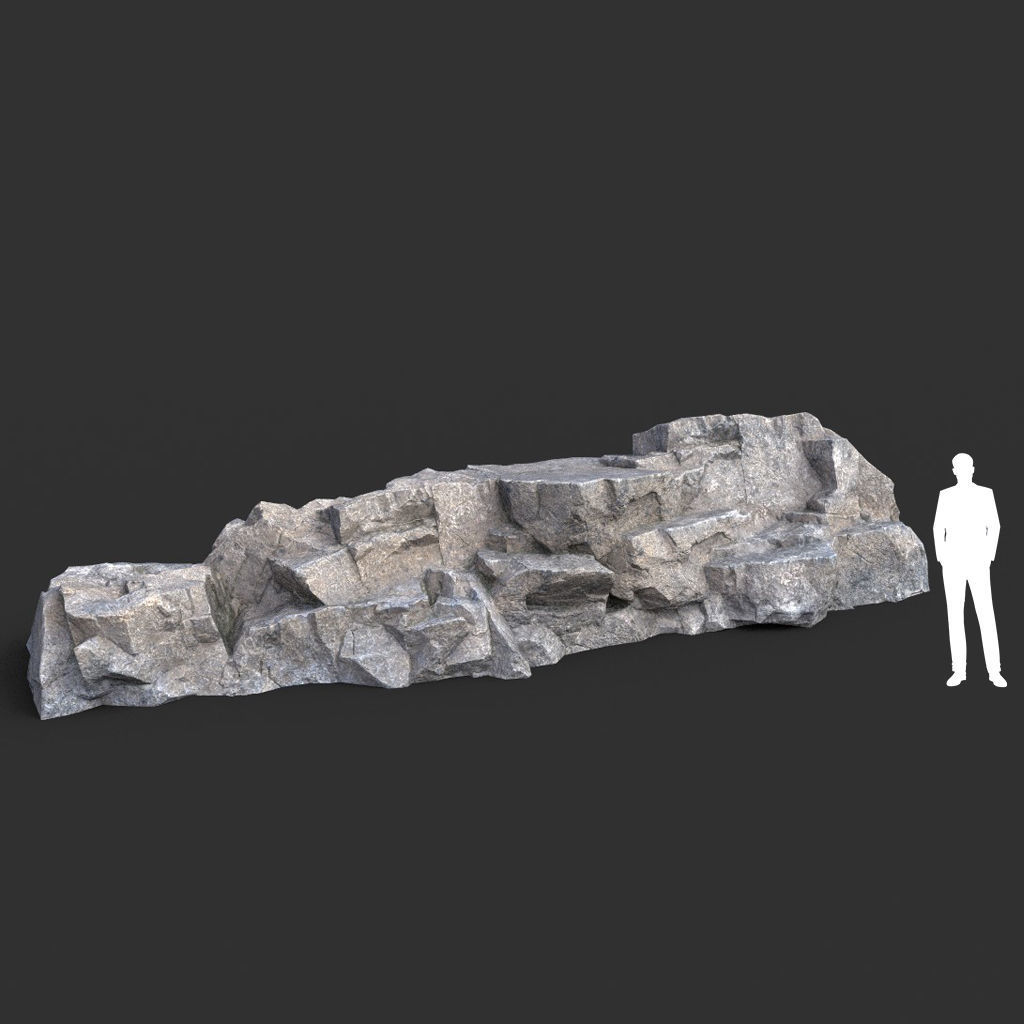 Low poly Gray Granite Rock Pack 200101 Low-poly 3D model_38