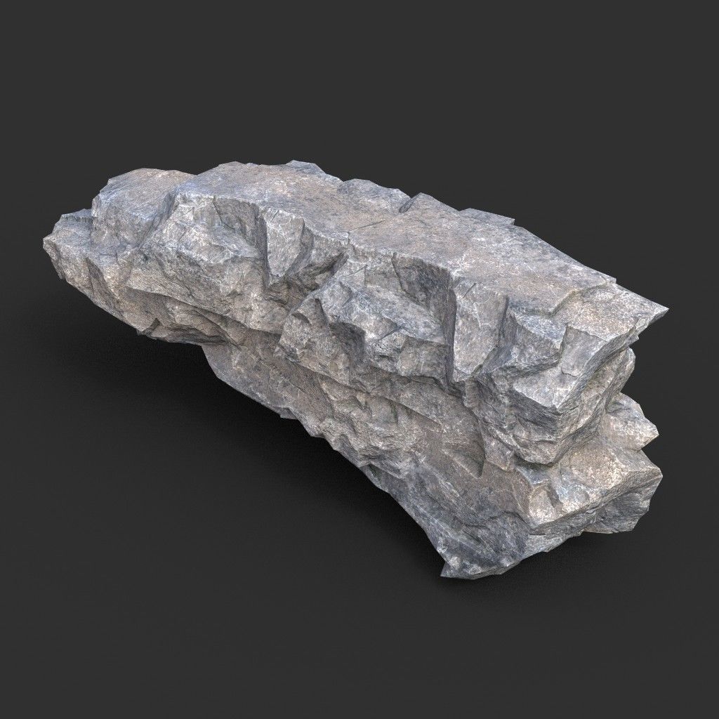 Low poly Gray Granite Rock Pack 200101 Low-poly 3D model_12