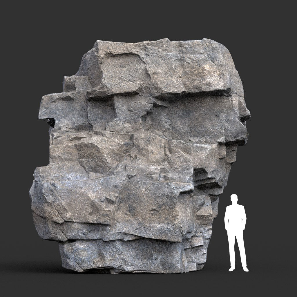 Low poly Gray Granite Rock Pack 200101 Low-poly 3D model_14