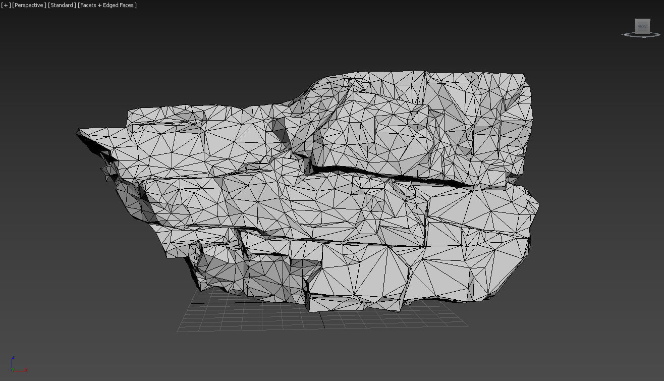 Low poly Gray Granite Rock Pack 200101 Low-poly 3D model_9