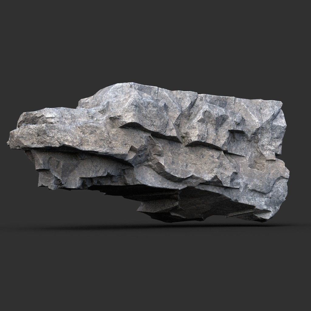 Low poly Gray Granite Rock Pack 200101 Low-poly 3D model_11