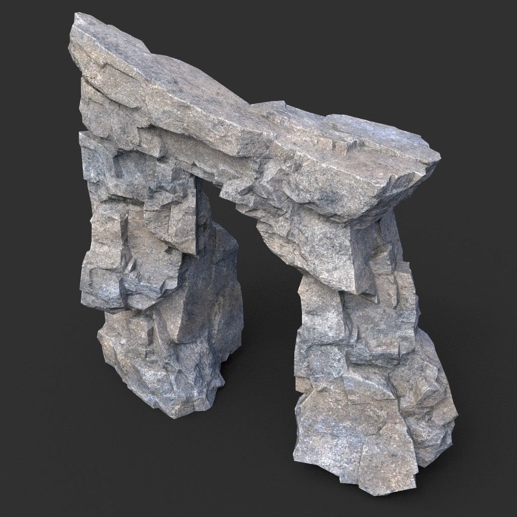 Low poly Gray Granite Rock Pack 200101 Low-poly 3D model_28