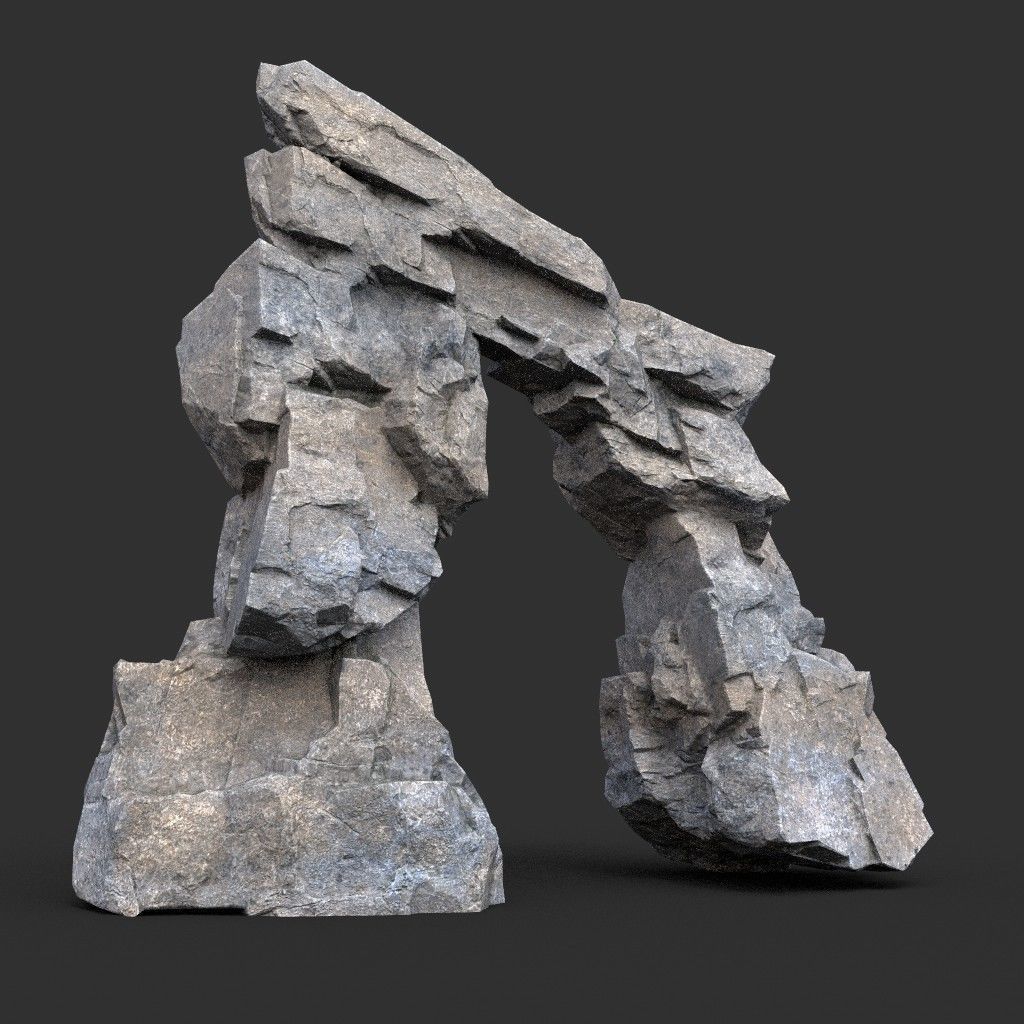 Low poly Gray Granite Rock Pack 200101 Low-poly 3D model_27