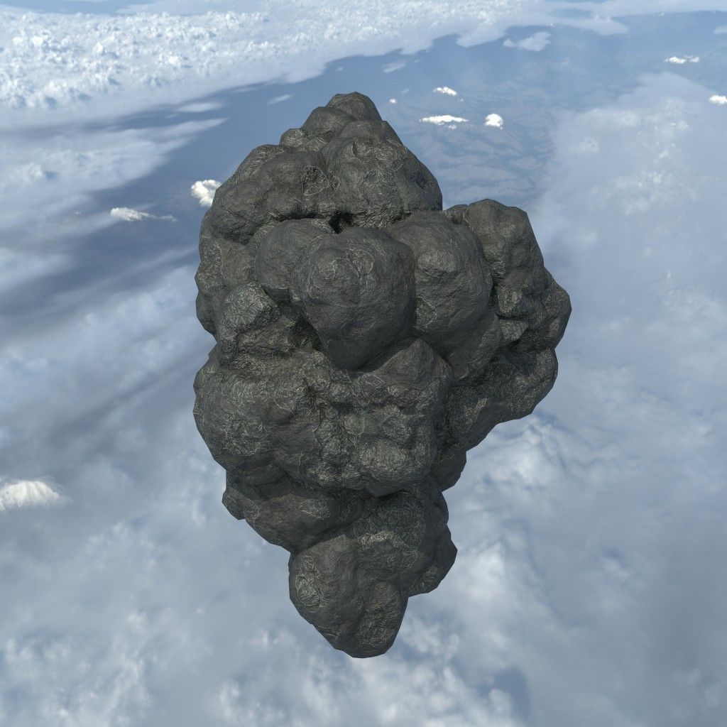 Low poly Floating Island Black Rock Pack 190502 Low-poly 3D model_40