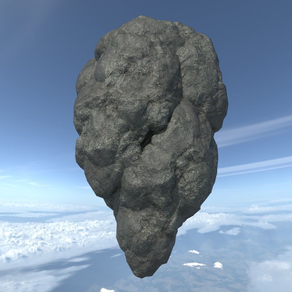 Low poly Floating Island Black Rock Pack 190502 Low-poly 3D model_2