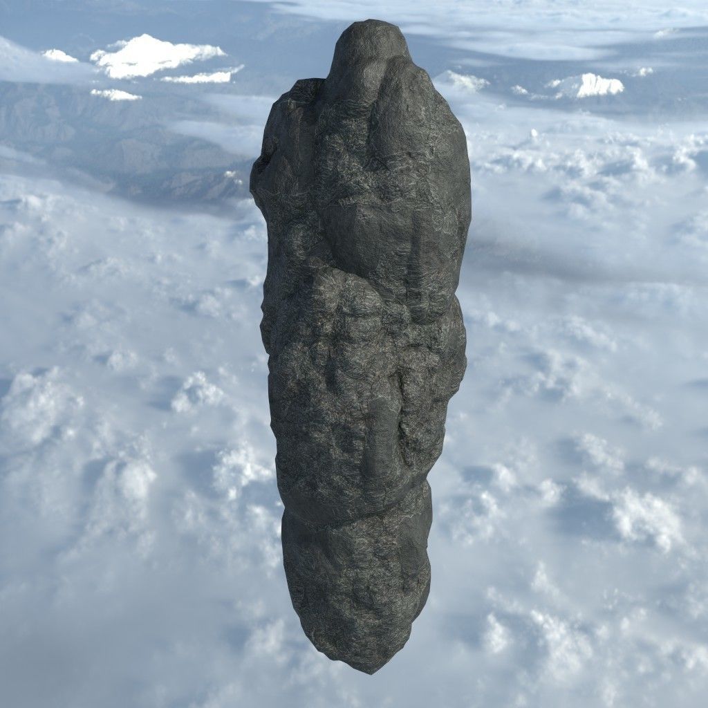 Low poly Floating Island Black Rock Pack 190502 Low-poly 3D model_8