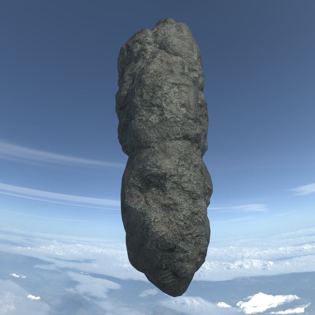 Low poly Floating Island Black Rock Pack 190502 Low-poly 3D model_6