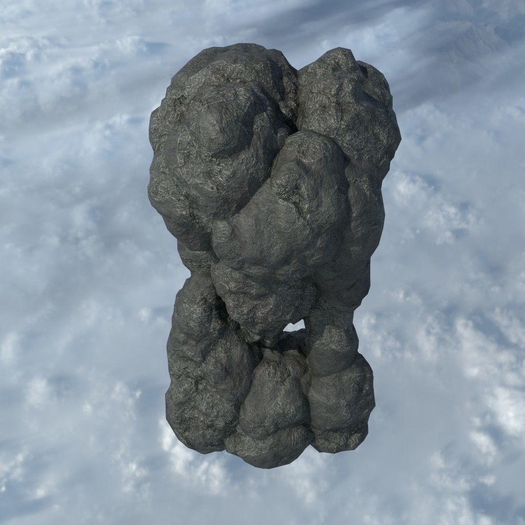 Low poly Floating Island Black Rock Pack 190502 Low-poly 3D model_16