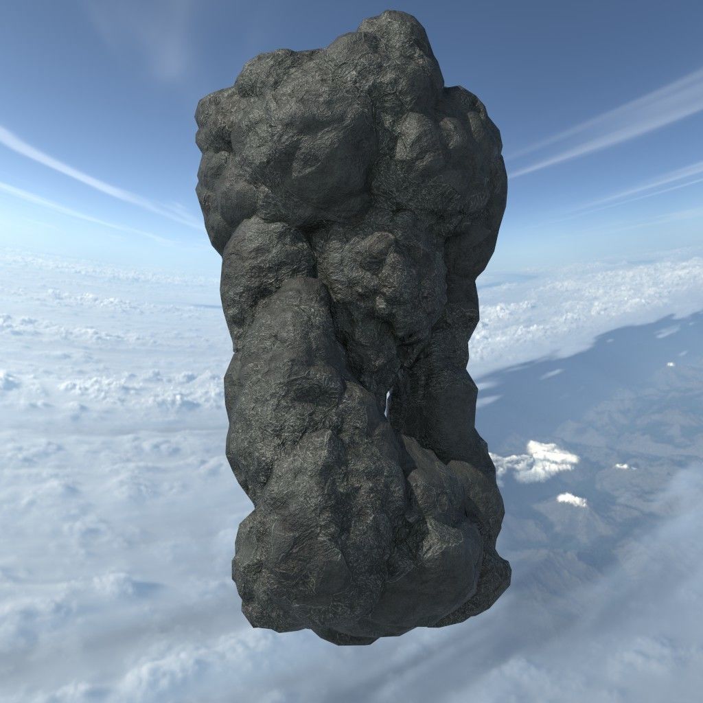 Low poly Floating Island Black Rock Pack 190502 Low-poly 3D model_15