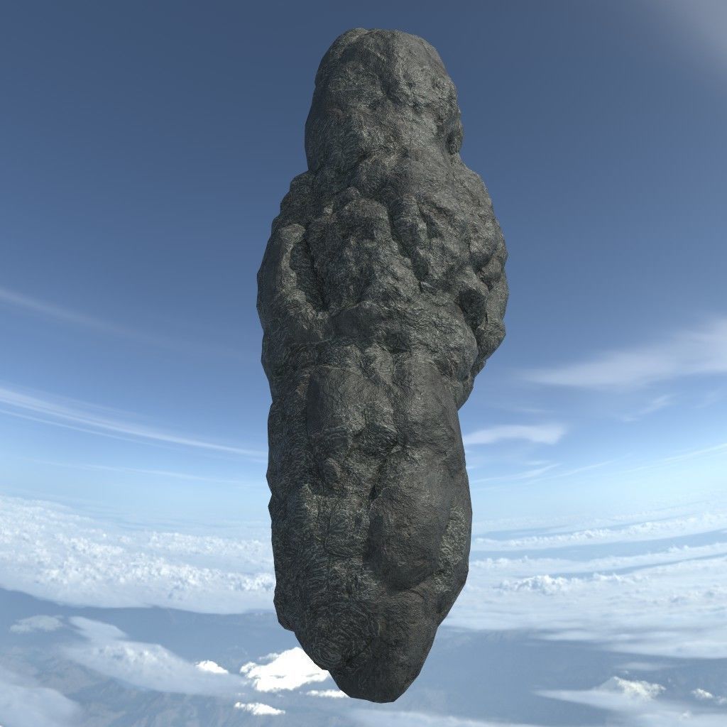 Low poly Floating Island Black Rock Pack 190502 Low-poly 3D model_7