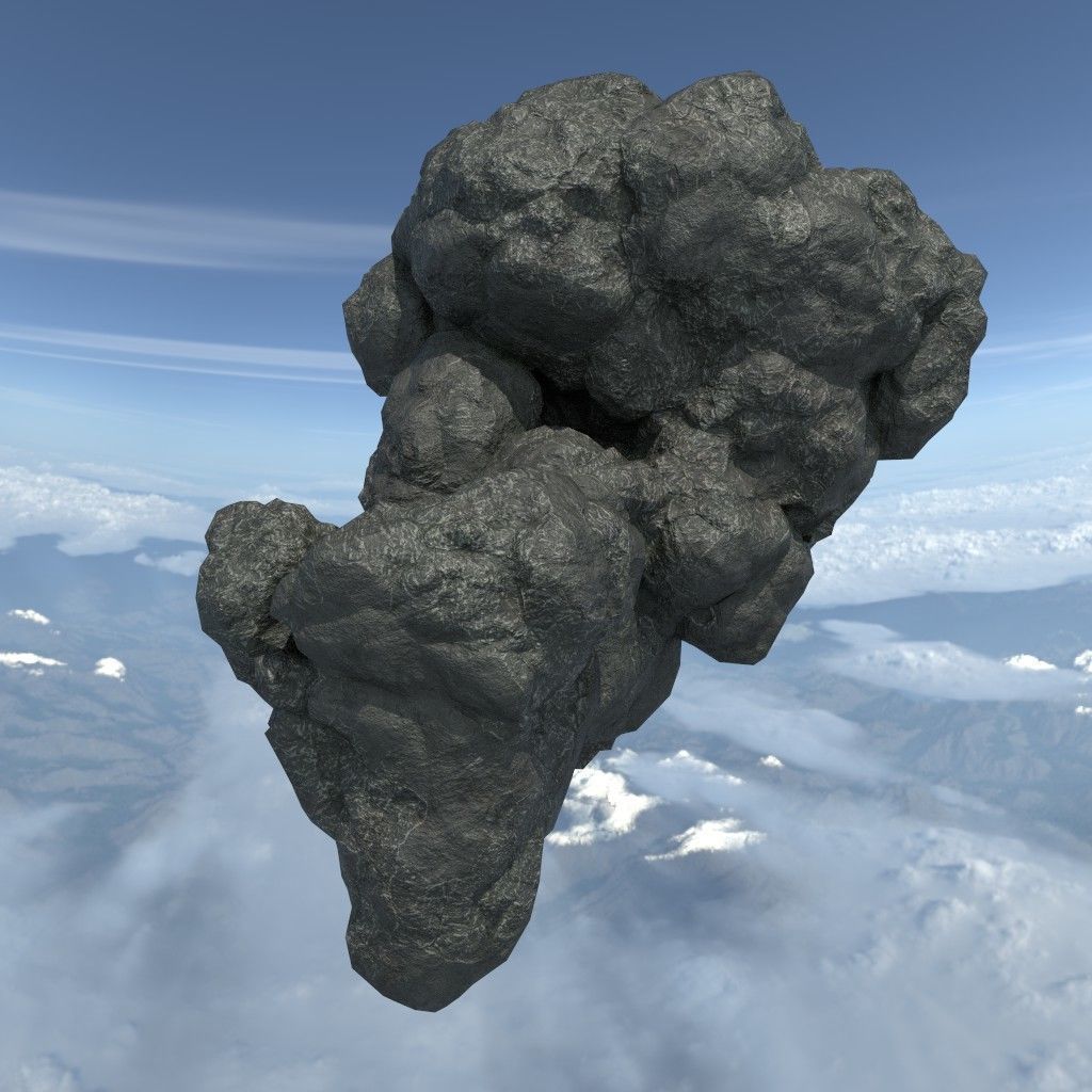 Low poly Floating Island Black Rock Pack 190502 Low-poly 3D model_27