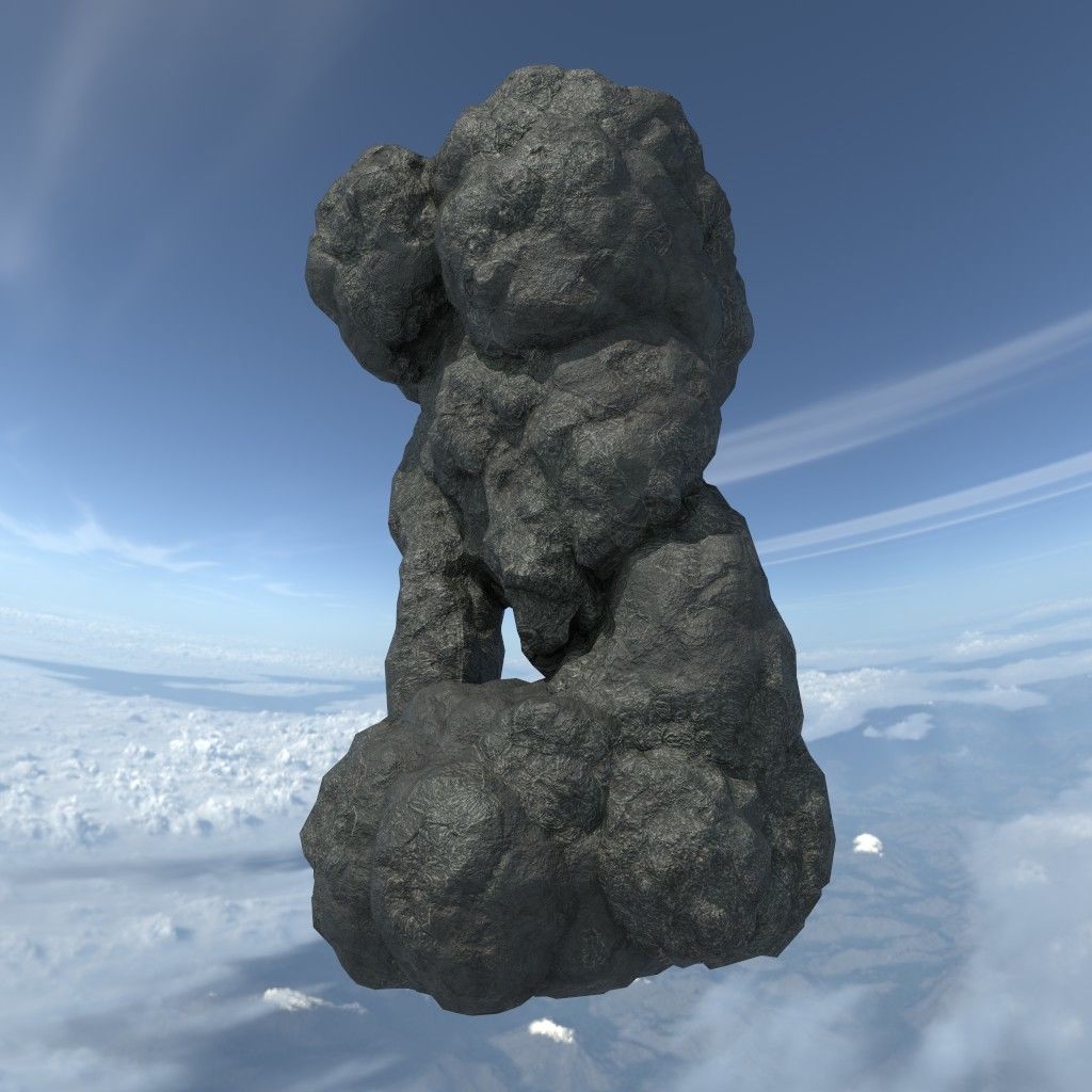 Low poly Floating Island Black Rock Pack 190502 Low-poly 3D model_14