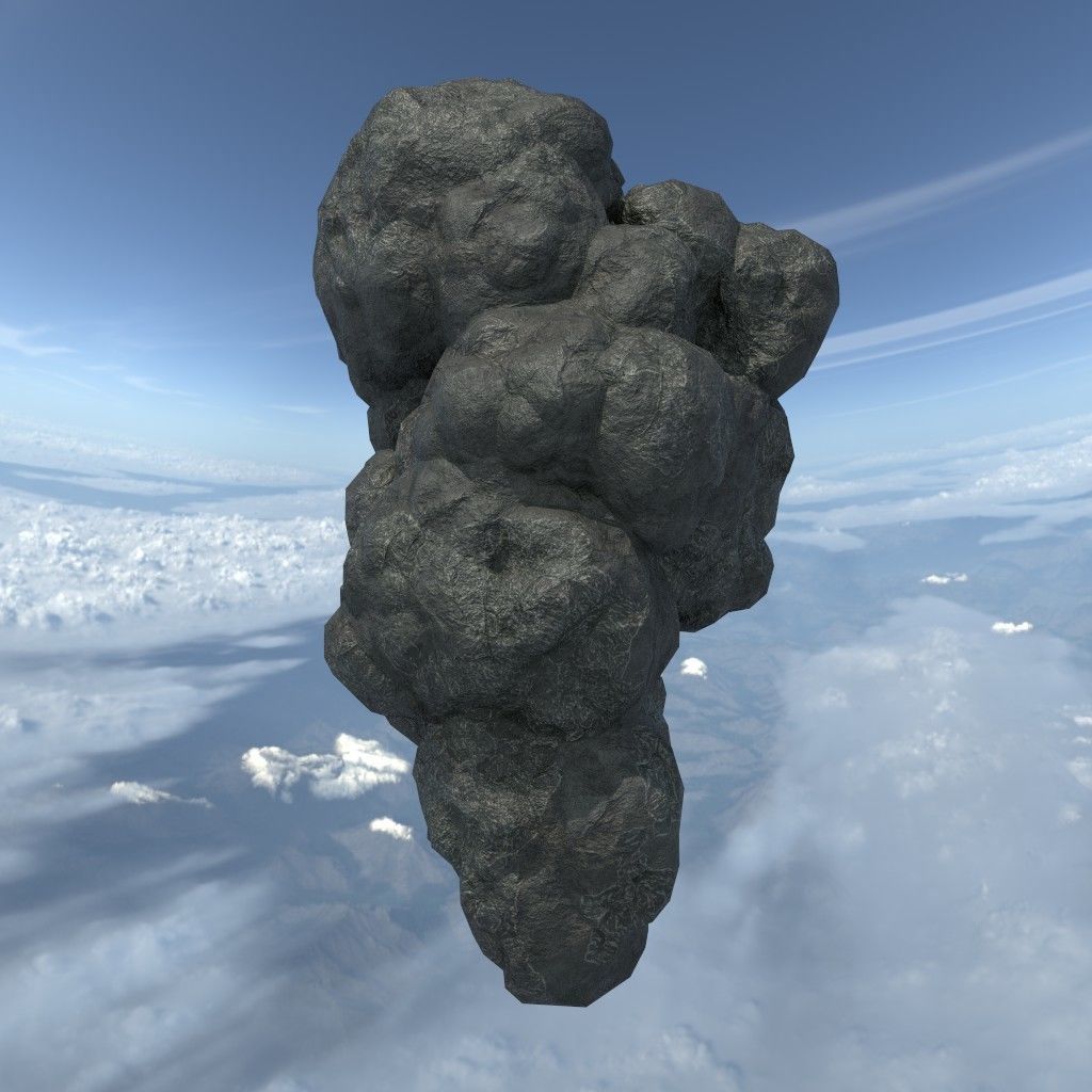 Low poly Floating Island Black Rock Pack 190502 Low-poly 3D model_39