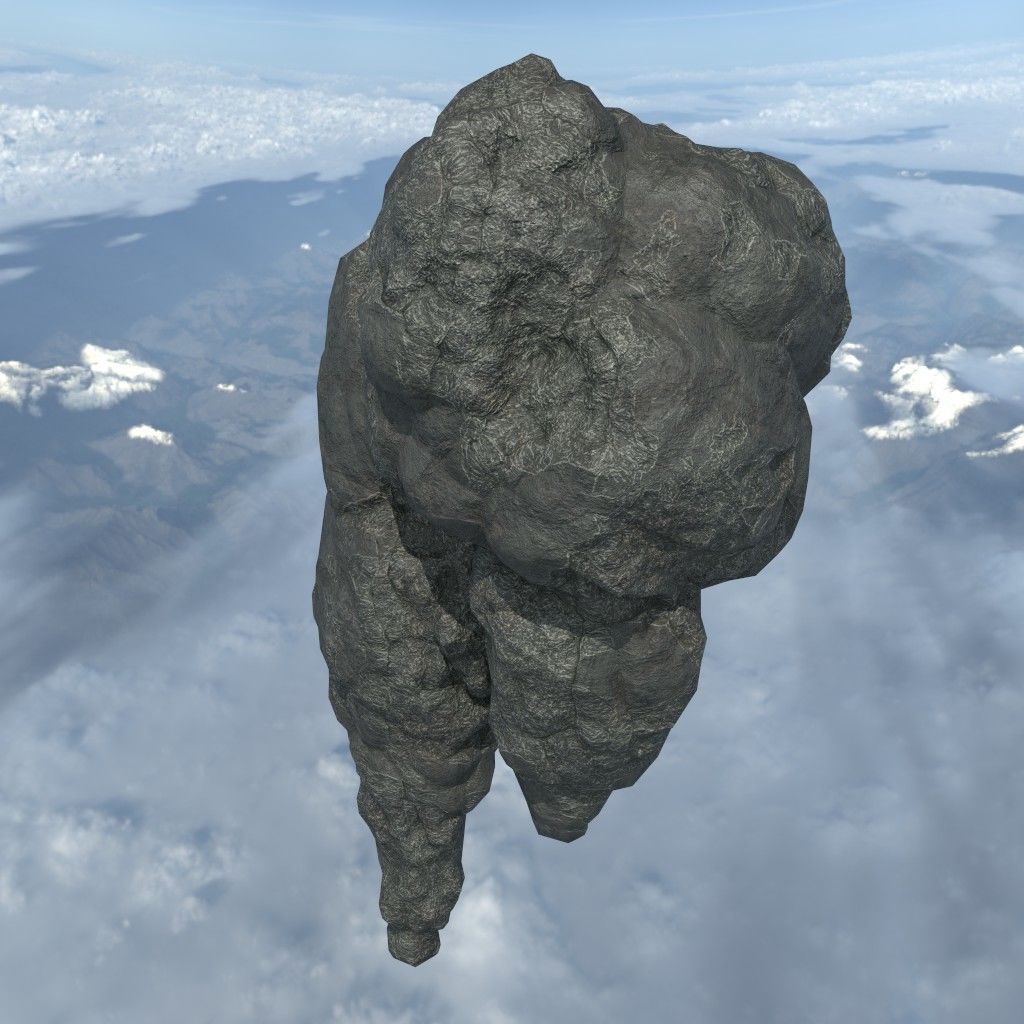 Low poly Floating Island Black Rock Pack 190502 Low-poly 3D model_12