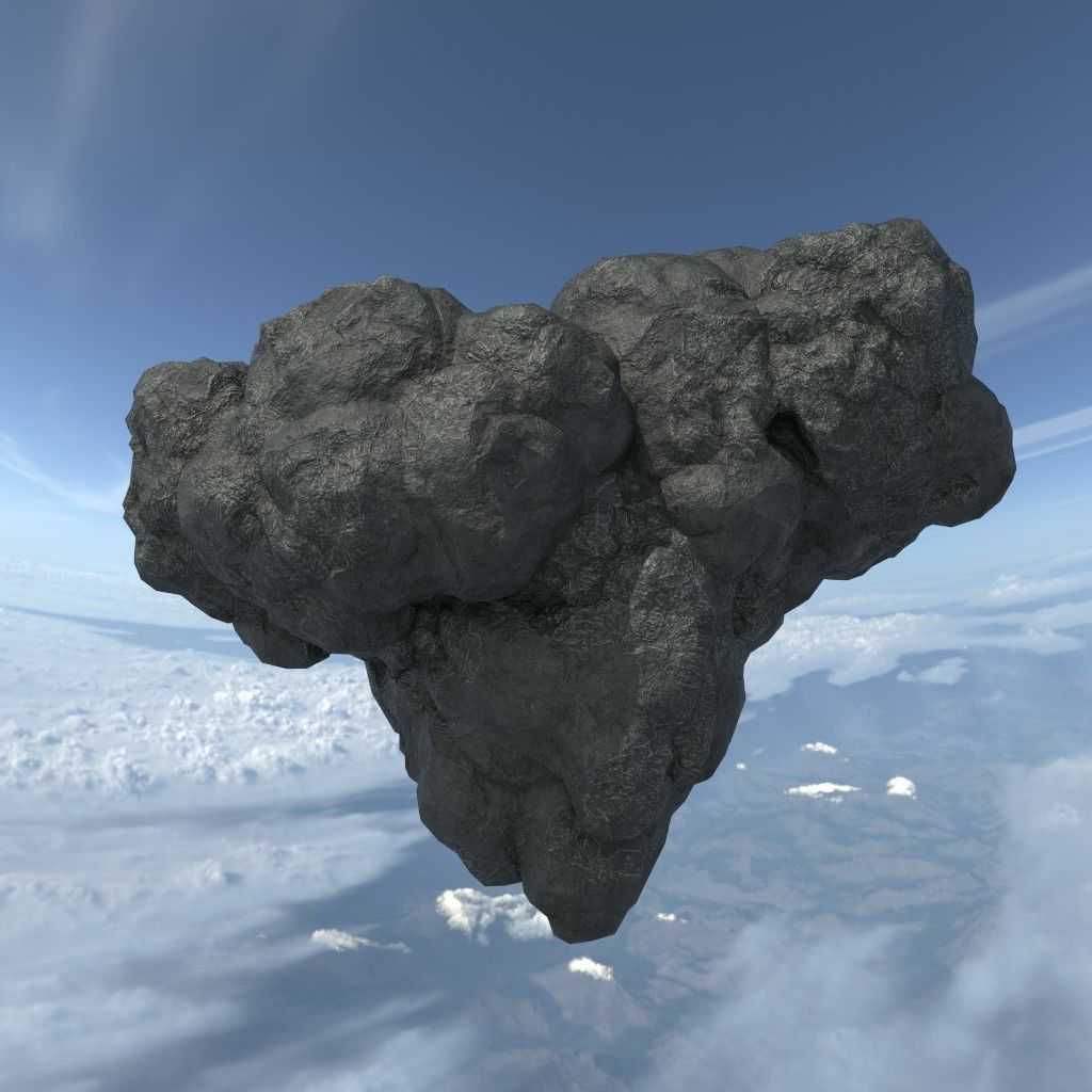 Low poly Floating Island Black Rock Pack 190502 Low-poly 3D model_30