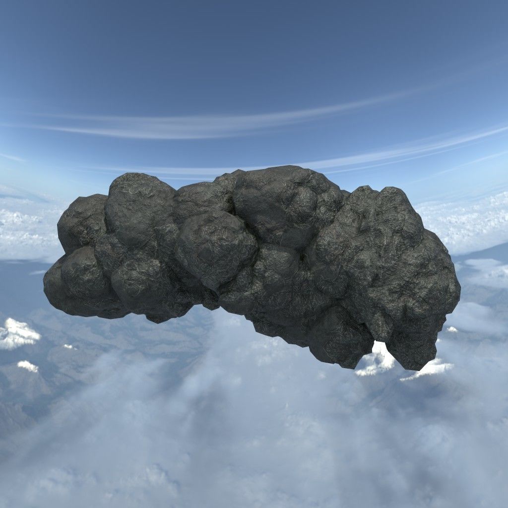 Low poly Floating Island Black Rock Pack 190502 Low-poly 3D model_34