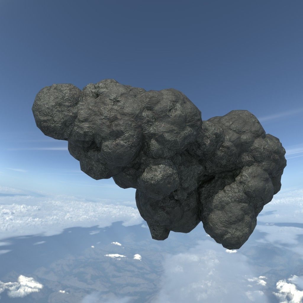 Low poly Floating Island Black Rock Pack 190502 Low-poly 3D model_23