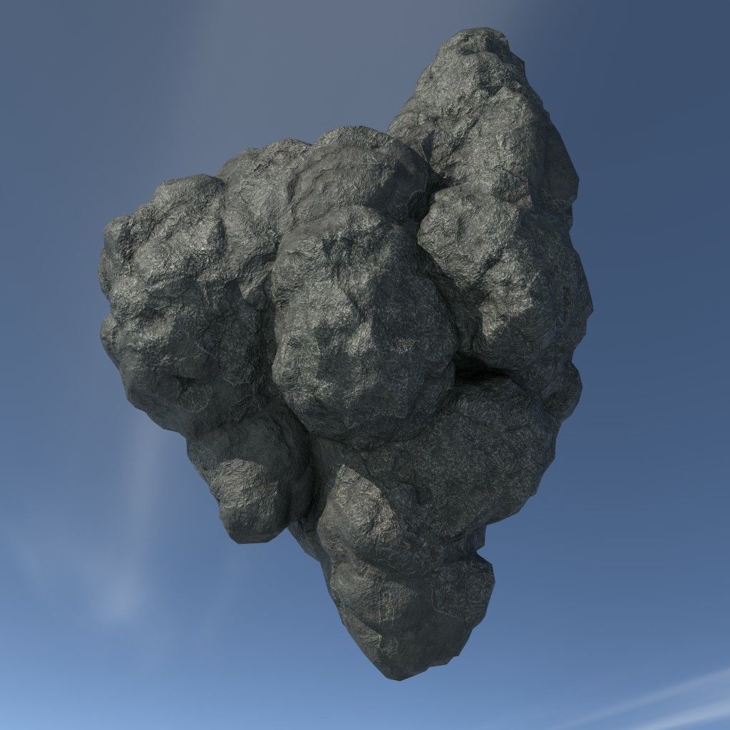 Low poly Floating Island Black Rock Pack 190502 Low-poly 3D model_18
