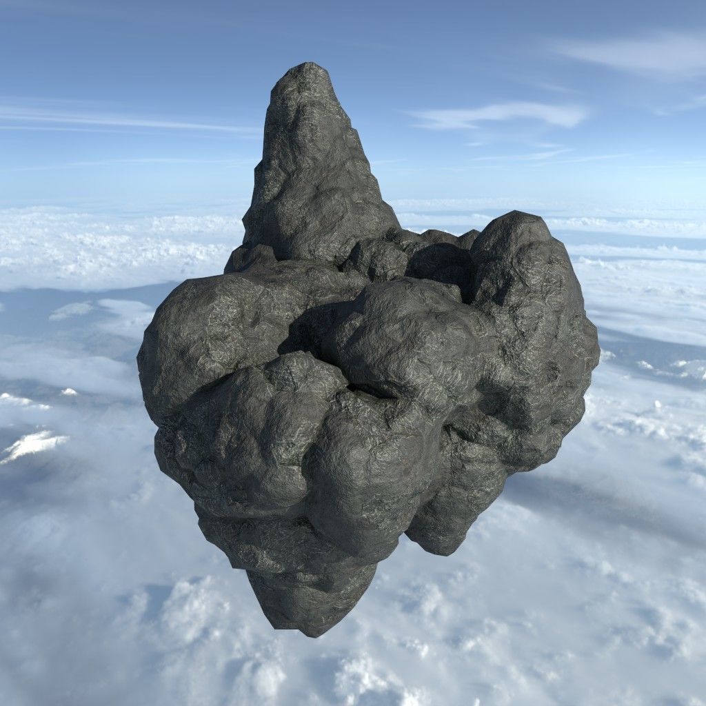 Low poly Floating Island Black Rock Pack 190502 Low-poly 3D model_20