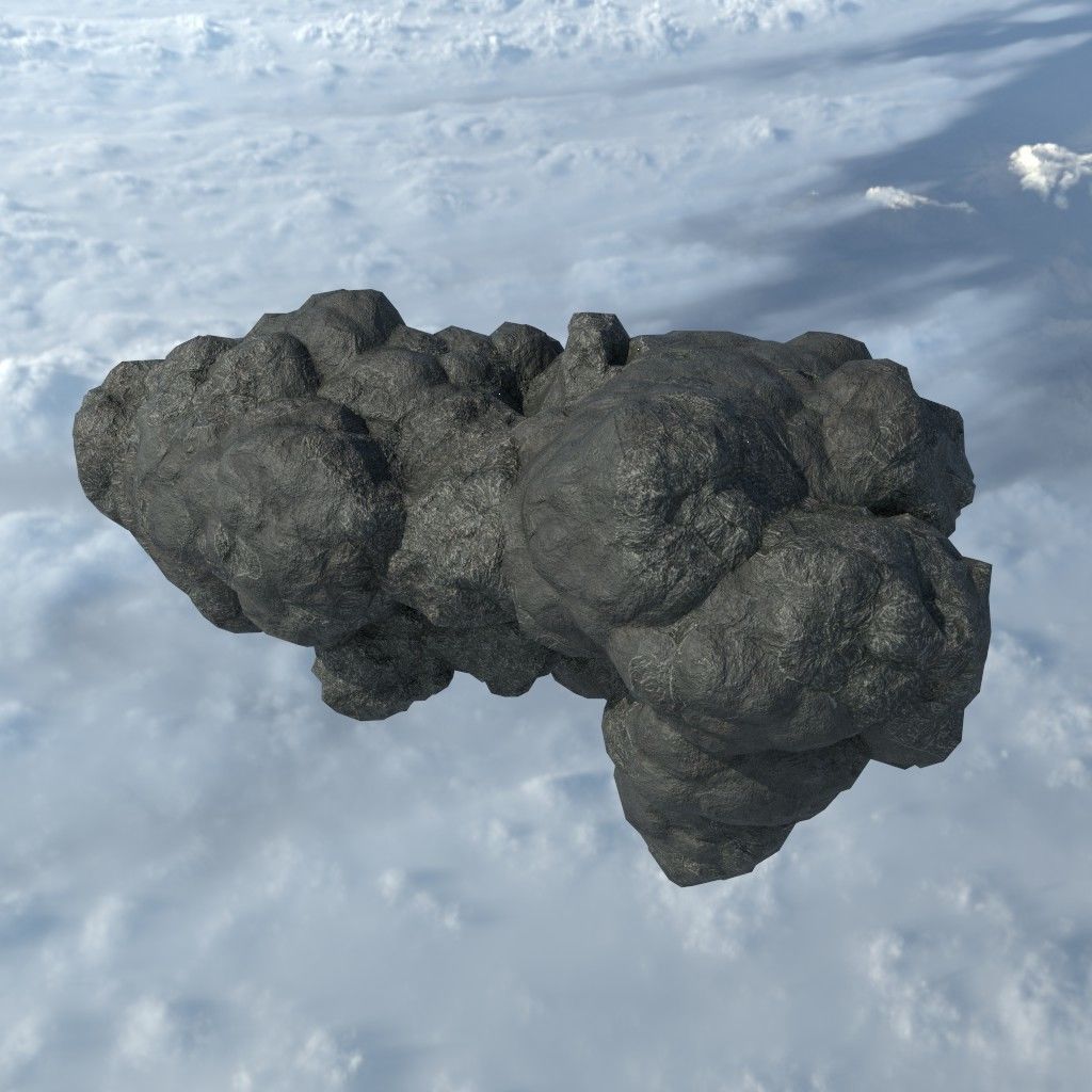 Low poly Floating Island Black Rock Pack 190502 Low-poly 3D model_24