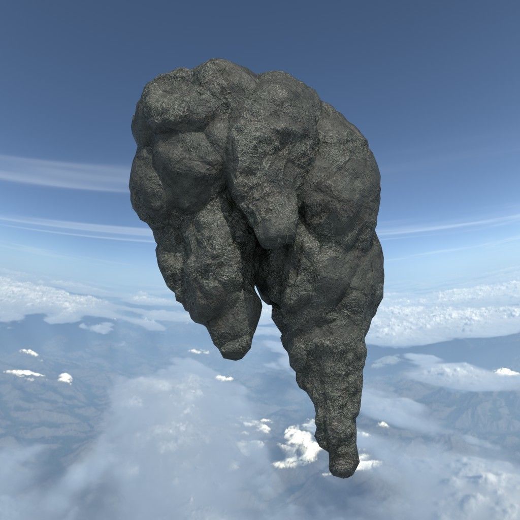 Low poly Floating Island Black Rock Pack 190502 Low-poly 3D model_10