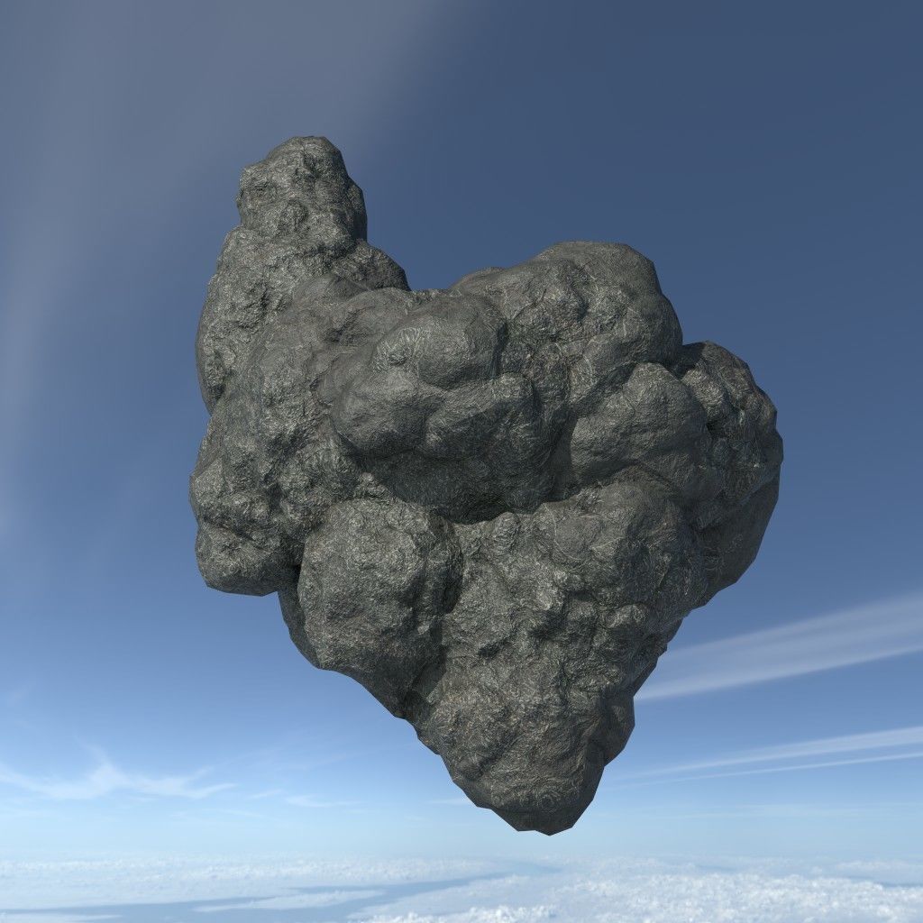 Low poly Floating Island Black Rock Pack 190502 Low-poly 3D model_19