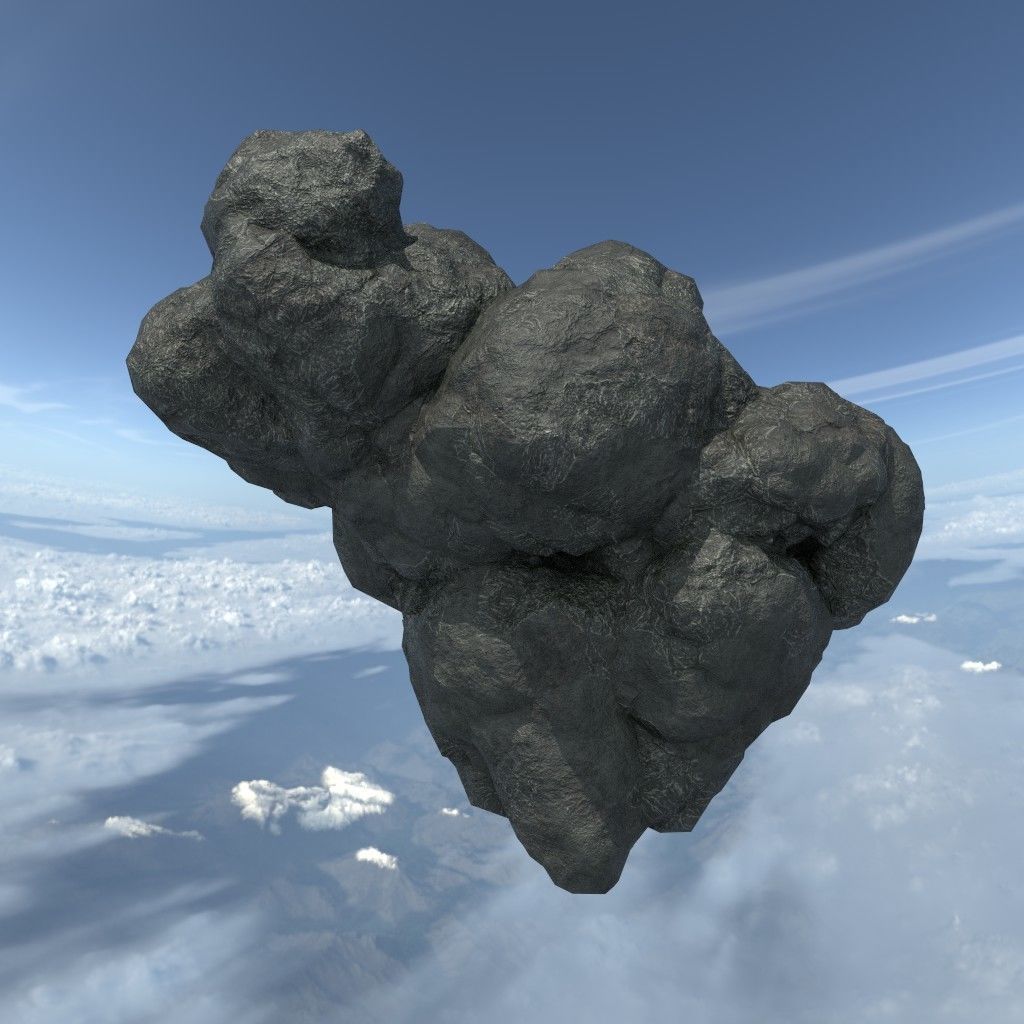 Low poly Floating Island Black Rock Pack 190502 Low-poly 3D model_31