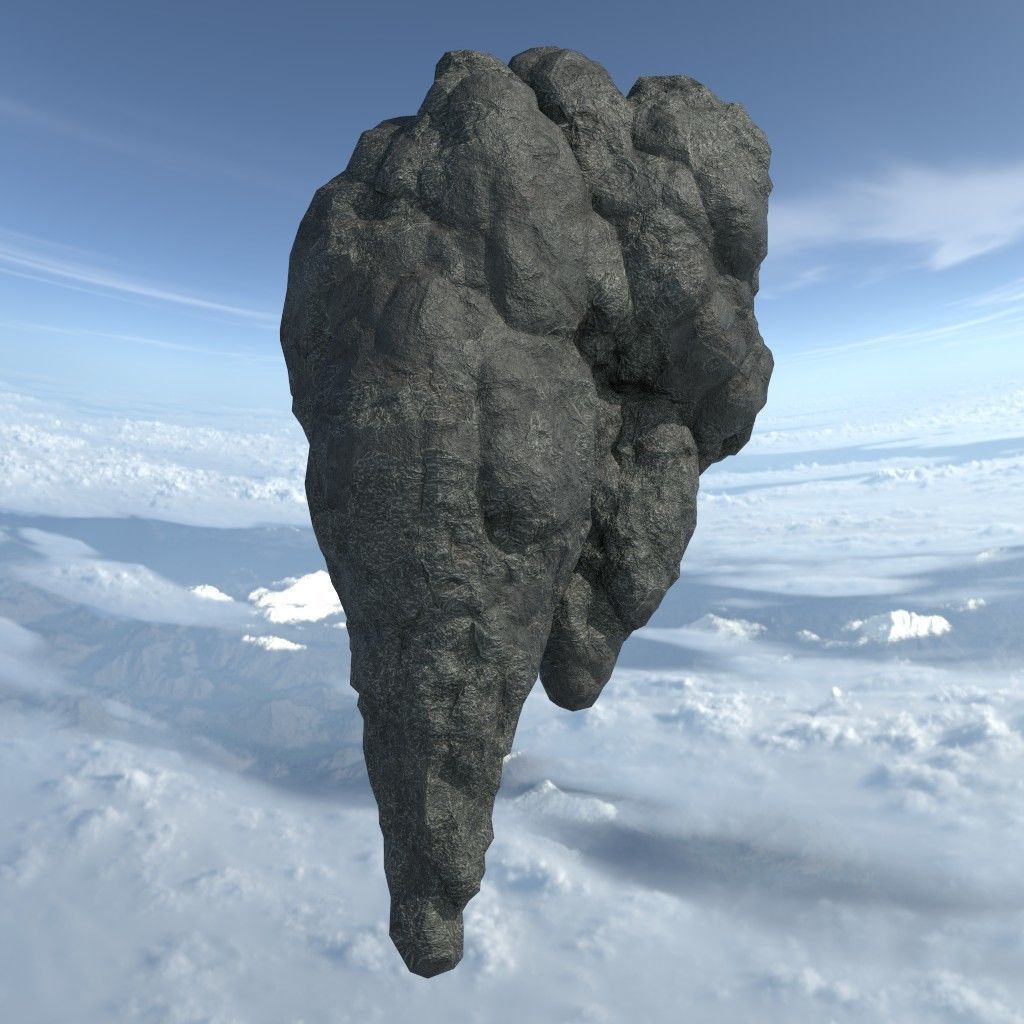Low poly Floating Island Black Rock Pack 190502 Low-poly 3D model_11