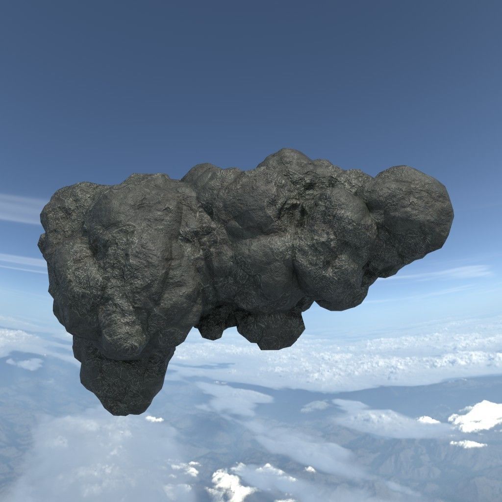 Low poly Floating Island Black Rock Pack 190502 Low-poly 3D model_22