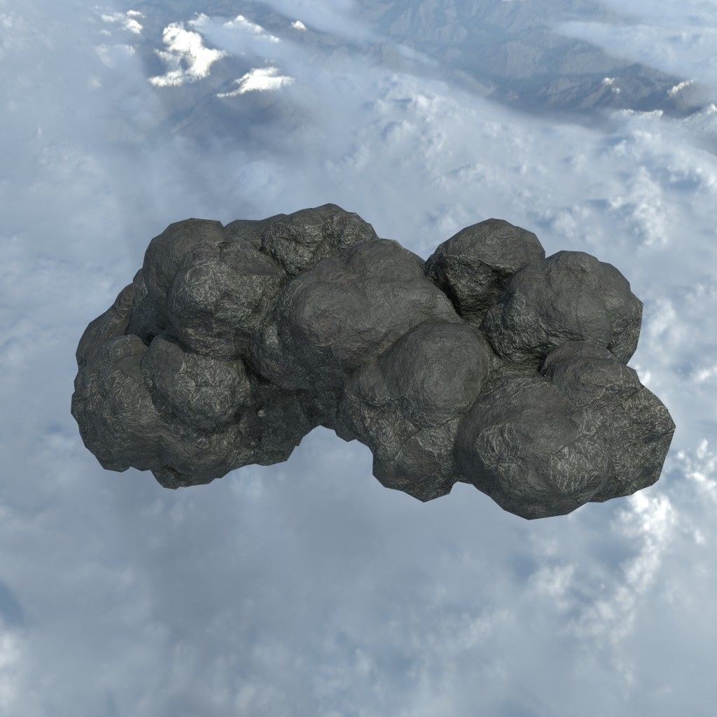 Low poly Floating Island Black Rock Pack 190502 Low-poly 3D model_36