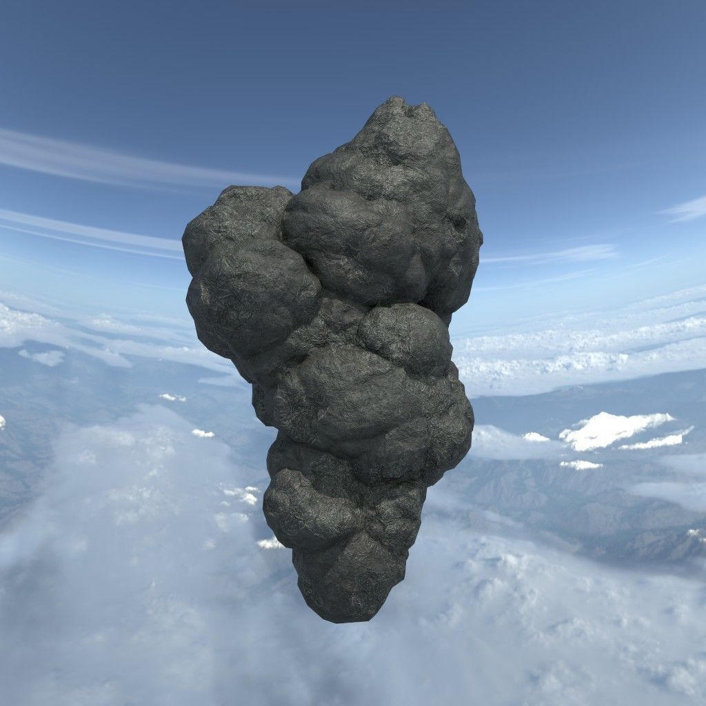 Low poly Floating Island Black Rock Pack 190502 Low-poly 3D model_38