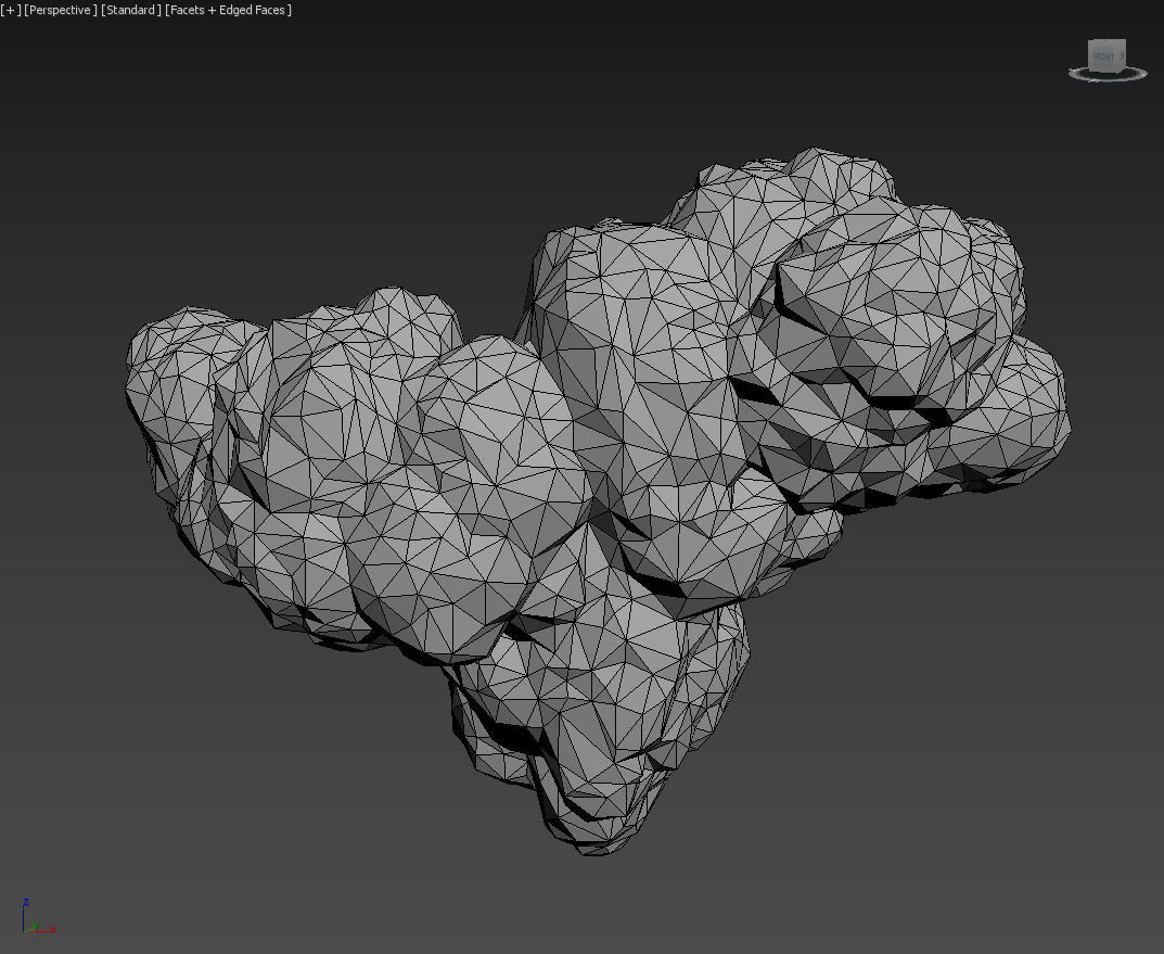 Low poly Brown Floating Island Mossy Rock Pack 190830 Low-poly 3D model_33