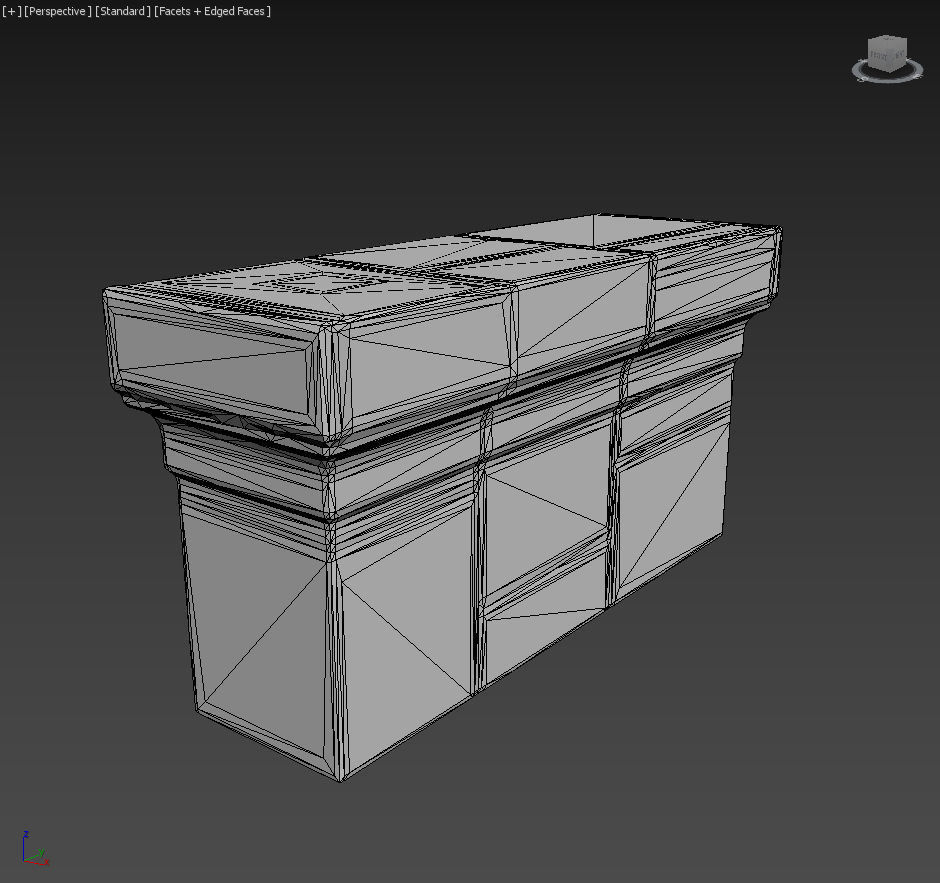 Low poly Ancient Roman Ruin Construction Pack - White Granite Low-poly 3D model_61