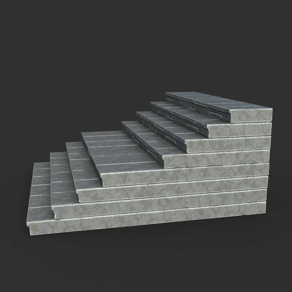 Low poly Ancient Roman Ruin Construction Pack - White Granite Low-poly 3D model_47