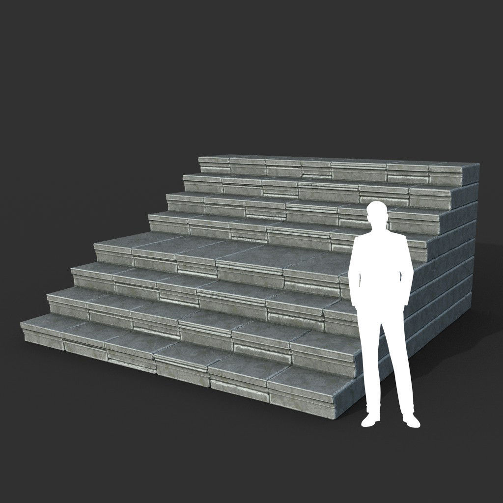 Low poly Ancient Roman Ruin Construction Pack - White Granite Low-poly 3D model_46